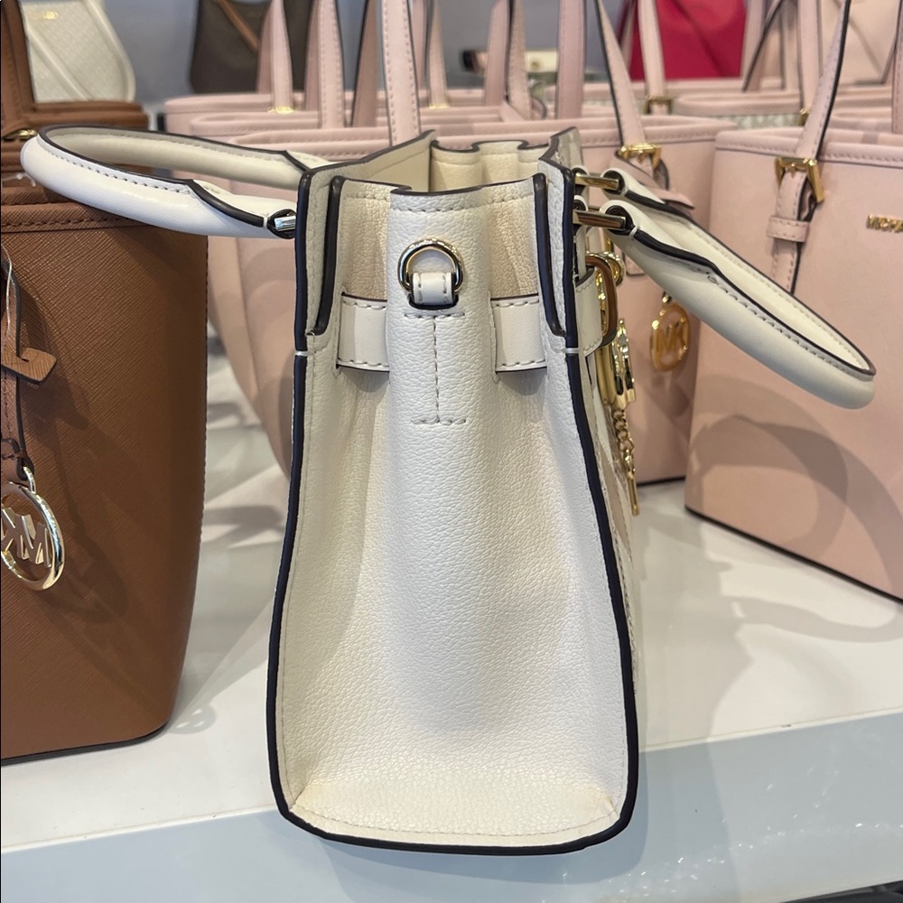 MICHAEL KORS Hamilton Sm Patchwork and Snake Embossed Satchel Crossbody
Natural - Picture 5 of 16